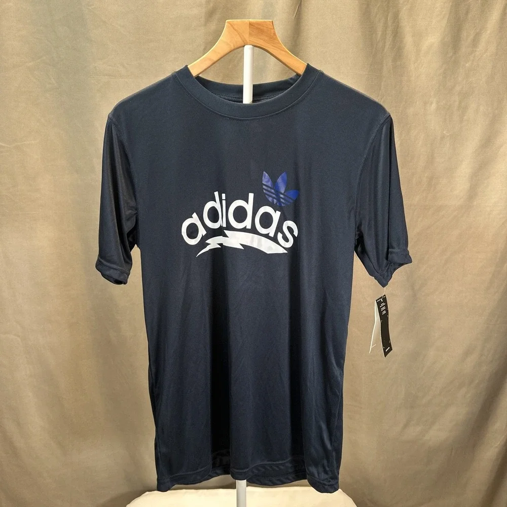 Adidas Mens Trefoil Graphic T-Shirt Navy Blue Medium NEW (NWT)